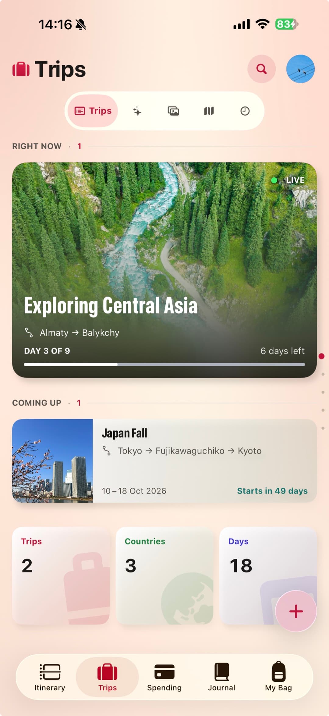 App screen 1: Plan the route